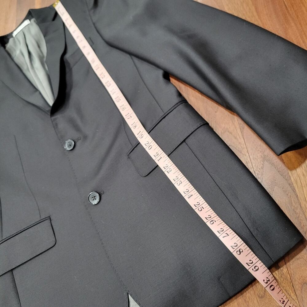 Murano Collezione Wool Slim Fit Blazer Black Size 36R - Picture 6 of 11